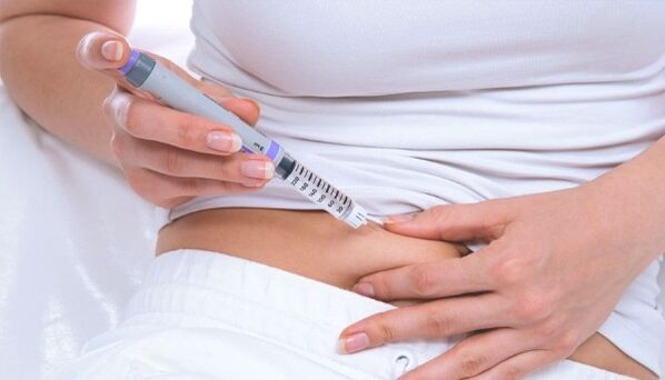 Injection of inclusion in diabetes